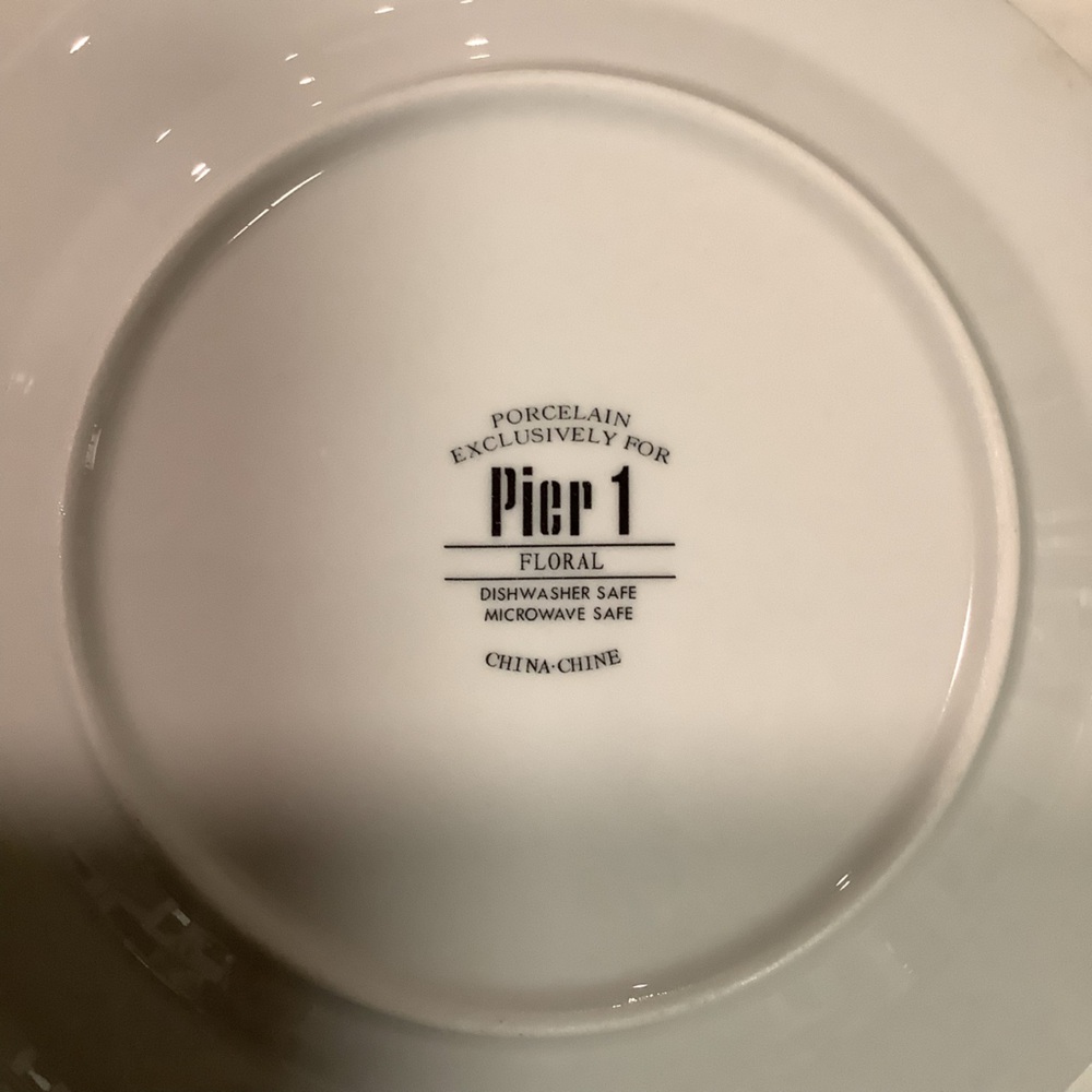 SET of 6 Pier 1 Imports Blooms Dessert Salad Plate Farmhouse Country - Picture 7 of 9